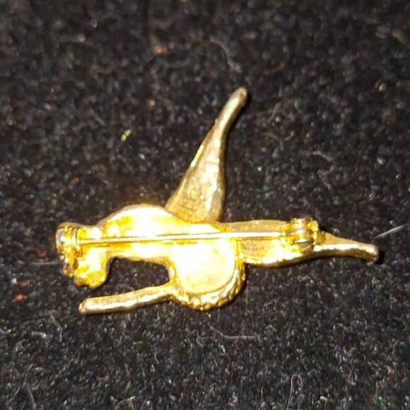 Enameled Vintage Hummingbird Pin Gold Tone Rhinestone Grandmacore Gift - Picture 3 of 8